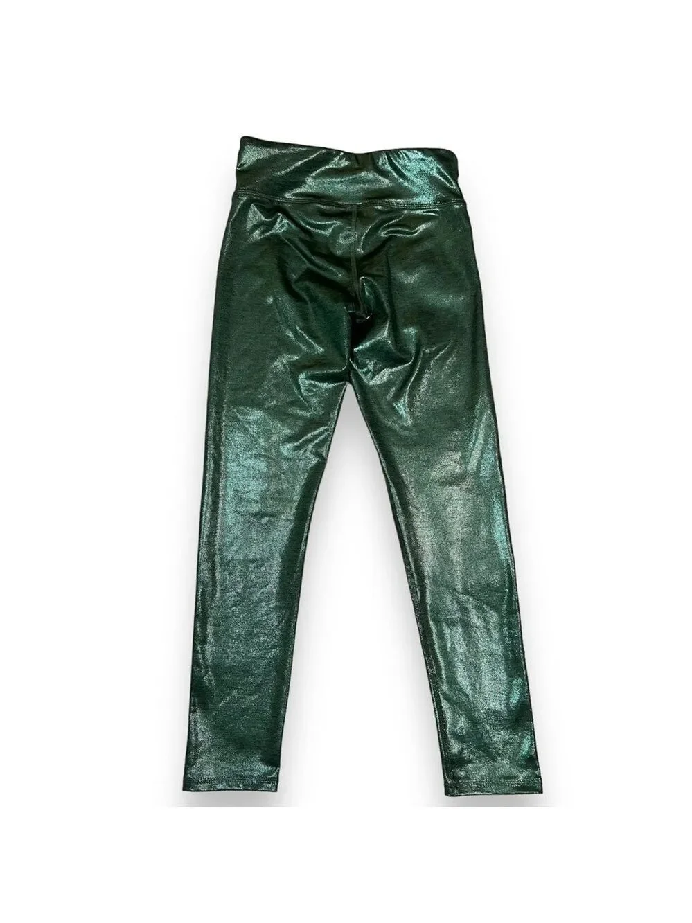 Old Navy Active Go-Dry Girls Green Shimmer Leggings Size 10/12